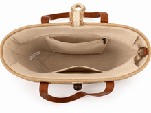 Charger l'image dans la galerie, Große geflochtene Shopper-Tasche in Natur mit Schultergurt