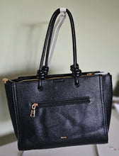 Lade das Bild in den Galerie-Viewer, Elegante Handtasche/Shopper aus Kunstleder mit Knotenhenkeln – Citybag in Schwarz oder Creme | Reißverschluss