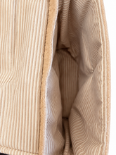 Cargar imagen en el visor de la galería, Handgemachter Kinderrucksack mit Tiermotiven aus Waffelpique – Beige & Grau