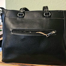 Lade das Bild in den Galerie-Viewer, Elegante Kunstleder-Tasche mit Struktur & Schultergurt | Schwarz-Weiß oder Braun-Creme