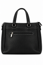 Load image into Gallery viewer, Elegante Kunstleder-Tasche mit Struktur & Schultergurt | Schwarz-Weiß oder Braun-Creme