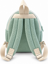 Cargar imagen en el visor de la galería, Handgemachter Kinderrucksack mit Katzenmotiv – Mintgrün