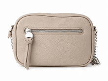 Lade das Bild in den Galerie-Viewer, Crossbody Bag, Kunstleder mit Kettenriemen – Schwarz, Camel, Taupe – Crossbody Bag klein & elegant