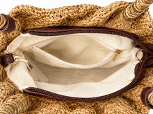 Charger l'image dans la galerie, Geflochtene Handtasche in Natur mit Wellenstruktur
