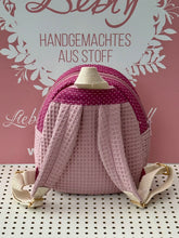 Lade das Bild in den Galerie-Viewer, Kindergartenrucksack Kinder – Mini Rucksack mit Katzenmotiv | Waffelpique & Baumwolle | handgemacht | Kita & Vorschule Geschenk