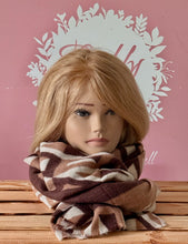 Lade das Bild in den Galerie-Viewer, Schal mit geometrischem Muster in Braun & Beige | Weiches Tuch aus Viskose | ca. 180 × 84 cm