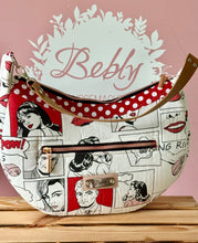 Lade das Bild in den Galerie-Viewer, Mondtasche im Comic-Design – handgefertigte Schultertasche aus Dekostoff