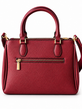 Cargar imagen en el visor de la galería, Elegante Handtasche aus Kunstleder – Bordeaux/ Schwarz – 33×28×10 cm – Alltag & Büro