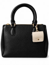 Cargar imagen en el visor de la galería, Elegante Handtasche aus Kunstleder – Bordeaux/ Schwarz – 33×28×10 cm – Alltag & Büro