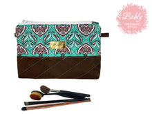 Lade das Bild in den Galerie-Viewer, Kosmetiktasche/Kosmetikbeutel aus beschichtetem Stoff und Kunstleder