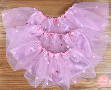Lade das Bild in den Galerie-Viewer, Tüllrock, Tuturock, Tutu, mit Pompons und Glitzerlook für Kinder und Babys, Geburtstagsparty, Ballerina, Fotoshooting, Verkleidung