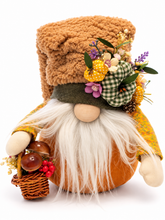 Charger l'image dans la galerie, Handgemachter Herbstwichtel mit Pilzkorb und Kürbissen – Herbstdeko 25 cm
