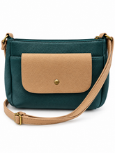 Load image into Gallery viewer, Kompakte Crossbody – kleine Schultertasche mit Zip-Top &amp; Frontfach (ca. 24×17×6 cm) – mehrere Farben
