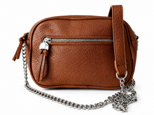 Lade das Bild in den Galerie-Viewer, Crossbody Bag, Kunstleder mit Kettenriemen – Schwarz, Camel, Taupe – Crossbody Bag klein &amp; elegant
