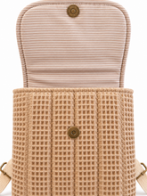 Cargar imagen en el visor de la galería, Handgemachter Kinderrucksack mit Tiermotiven aus Waffelpique – Beige &amp; Grau

