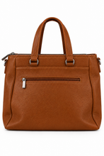Load image into Gallery viewer, Elegante Kunstleder-Tasche mit Struktur &amp; Schultergurt | Schwarz-Weiß oder Braun-Creme
