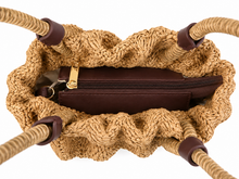 Charger l'image dans la galerie, Geflochtene Handtasche in Natur mit Wellenstruktur
