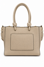 Lade das Bild in den Galerie-Viewer, Elegante Handtasche/Shopper aus Kunstleder mit Knotenhenkeln – Citybag in Creme | Reißverschluss
