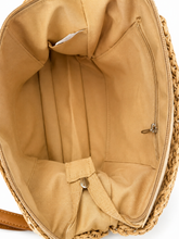 Lade das Bild in den Galerie-Viewer, Damen Umhängetasche geflochten Beige-Braun – Crossbody Sommertasche 32 × 23 cm
