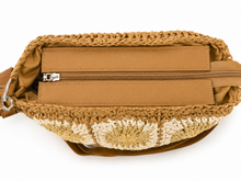 Lade das Bild in den Galerie-Viewer, Damen Umhängetasche geflochten Beige-Braun – Crossbody Sommertasche 32 × 23 cm
