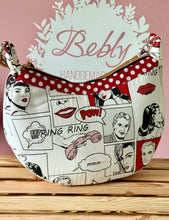 Lade das Bild in den Galerie-Viewer, Mondtasche im Comic-Design – handgefertigte Schultertasche aus Dekostoff
