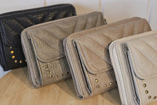 Lade das Bild in den Galerie-Viewer, Geldbeutel Damen – Creme / Taupe / Dunkeltaupe / Camel/ Schwarz – kompakt, elegant, Magnetverschluss &amp; extra Fächer
