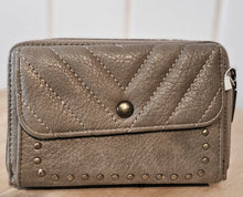 Lade das Bild in den Galerie-Viewer, Geldbeutel Damen – Creme / Taupe / Dunkeltaupe / Camel/ Schwarz – kompakt, elegant, Magnetverschluss &amp; extra Fächer
