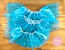 Lade das Bild in den Galerie-Viewer, Tüllrock, Tuturock, Tutu, mit Pompons und Glitzerlook für Kinder und Babys, Geburtstagsparty, Ballerina, Fotoshooting, Verkleidung
